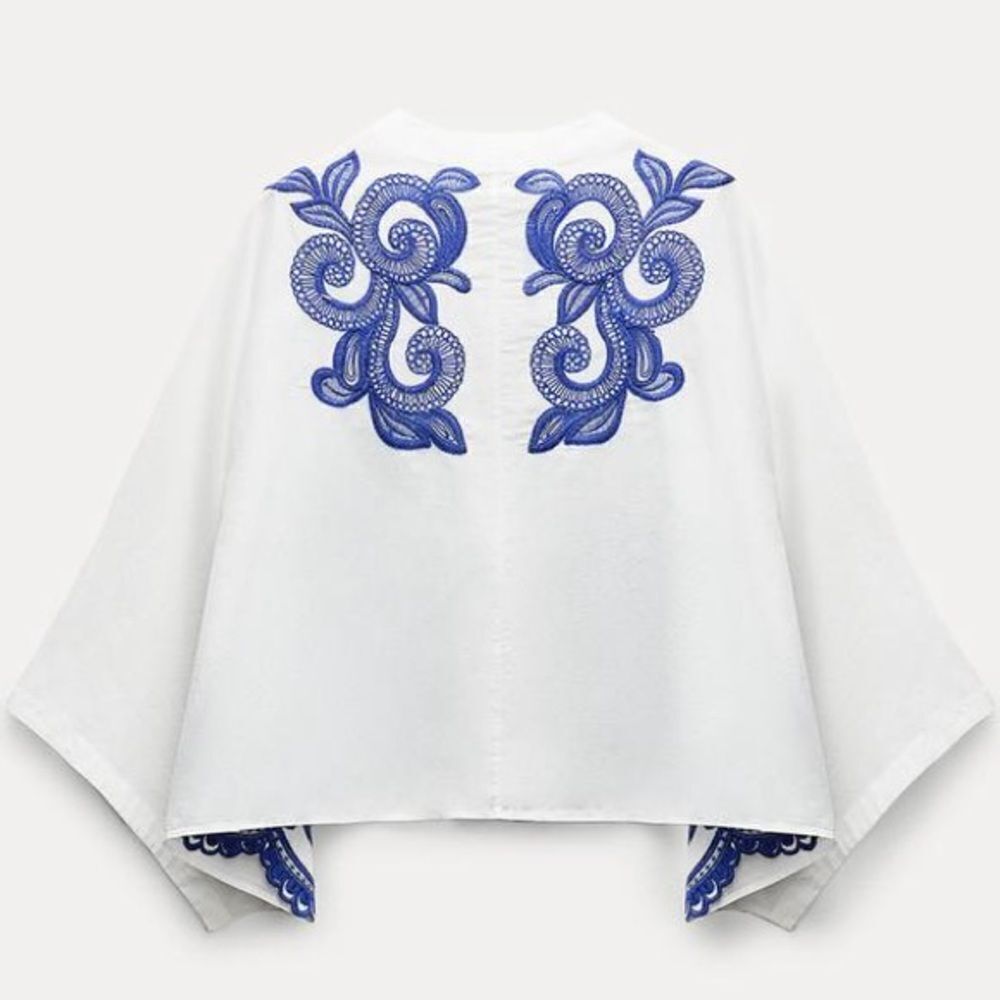 Zara Co-Ord Set Embroidered Blouse And Skirt - Picture 9 of 15